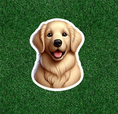 Cute Golden Retriever dog 100% waterproof vinyl decal sticker - many sizes
