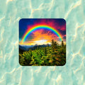 Marijuana plants under a psychedelic sky waterproof vinyl sticker - many sizes