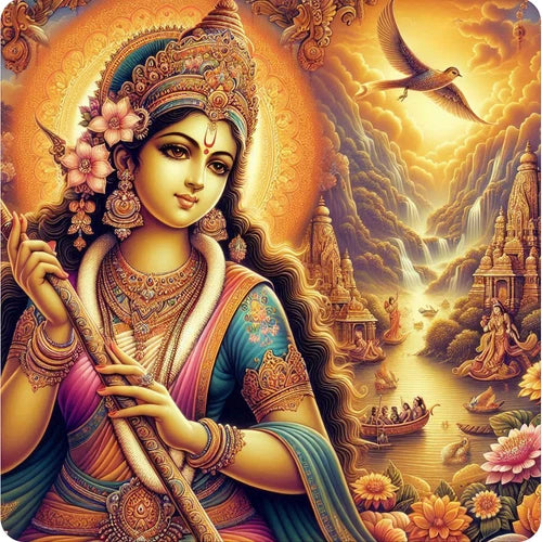 Hindu Goddess Saraswati 100% waterproof vinyl sticker decal - many sizes
