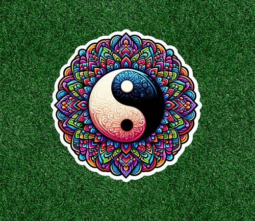 Yin Yang Mandala design 100% waterproof vinyl sticker decal - many sizes