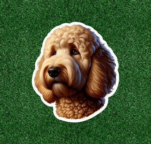 Cute Golden Doodle dog 100% waterproof vinyl sticker decal - many sizes