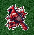 Beautiful red cardinal 100% waterproof vinyl sticker decal - many sizes