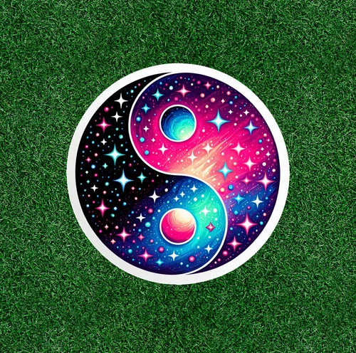 Beautiful Sky Yin Yang design 100% waterproof vinyl sticker decal - many sizes