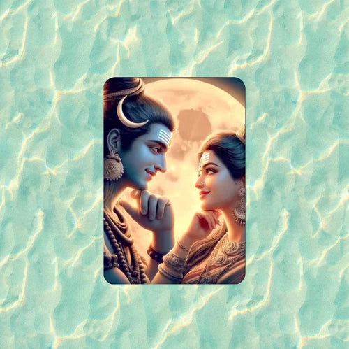 Hindu God and Goddess Shiva and Parvati waterproof vinyl sticker - many sizes
