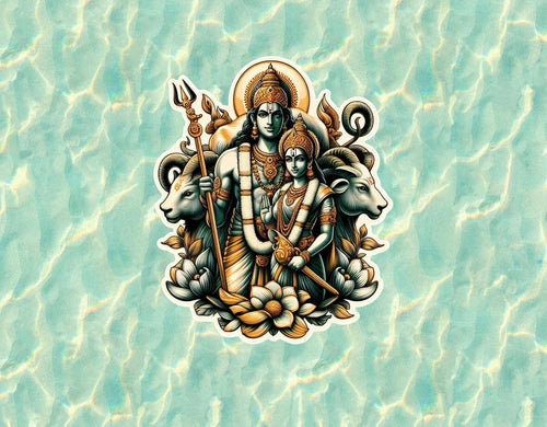 Hindu God and Goddess Lord Ram and Sita waterproof vinyl sticker - many sizes