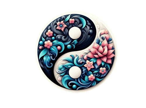 Yin Yang Mandala design 100% waterproof vinyl decal sticker - many sizes