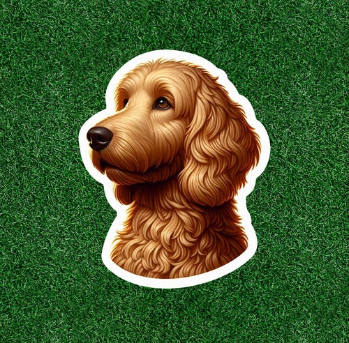 Cute Golden Doodle dog 100% waterproof vinyl sticker decal - many sizes