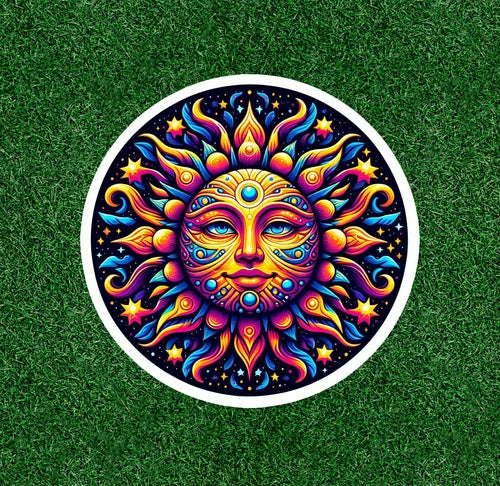 Beautiful Celstial Sun 100% waterproof vinyl sticker decal - many sizes