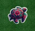 Sea turtle with a colorful design 100% waterproof vinyl sticker - many sizes
