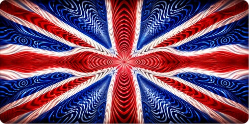 Trippy design UK British Flag 100% waterproof vinyl sticker decal - many sizes