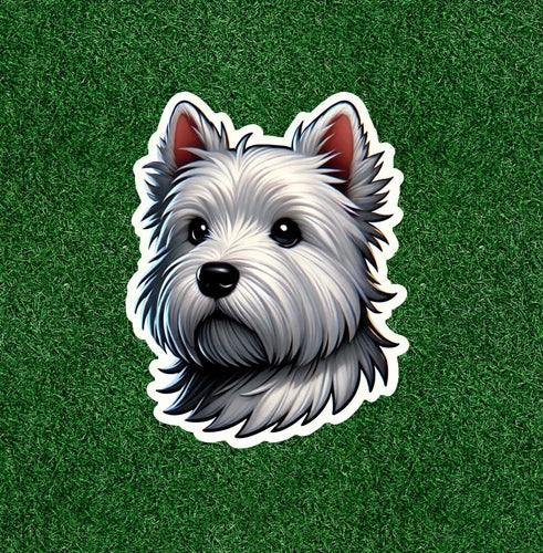 Cute Westie West Highland White Terrier dog waterproof vinyl sticker- many sizes