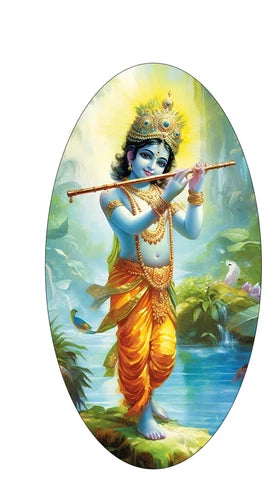 Hindu God Lord Krishna 100%  waterproof vinyl sticker - many sizes available