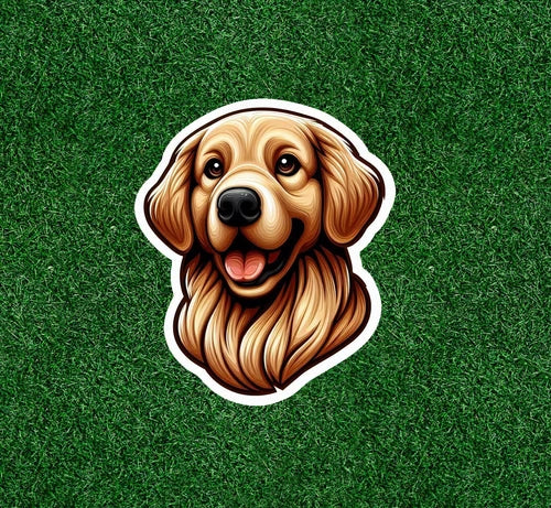 Cute Golden Retriever dog 100% waterproof vinyl sticker decal - many sizes