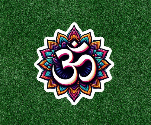 Hindu Indian Om  meditation symbol in mandala design vinyl sticker - many sizes