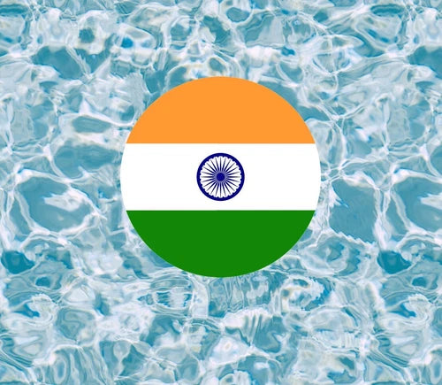 India Flag in a circle design 100% waterproof vinyl sticker decal - many sizes