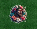 Jesus with flowers 100% waterproof vinyl sticker decal - several sizes available