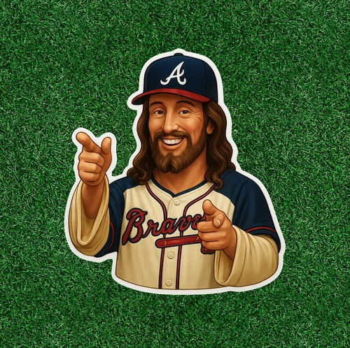 Jesus is an Atlanta fan 100% waterproof vinyl sticker decal - several sizes