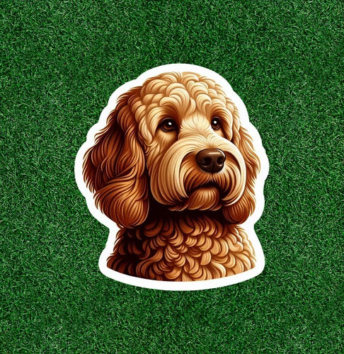 Cute Golden Doodle dog 100% waterproof vinyl sticker decal - many sizes