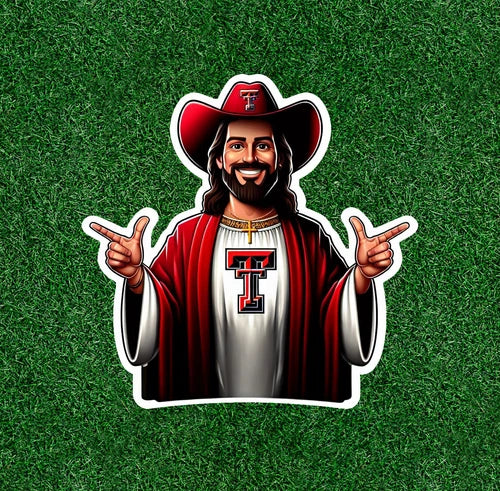 Jesus is a Texas Tech fan 100% waterproof vinyl sticker decal - several sizes