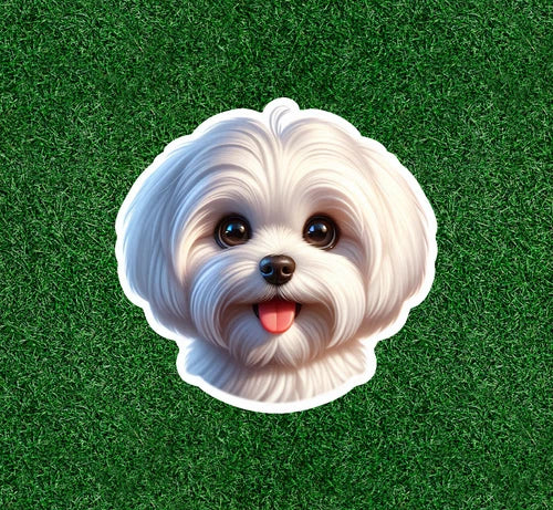 Cute Maltese dog waterproof vinyl sticker decal - many sizes available