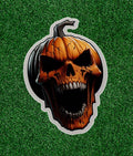 Halloween  scary pumpkin head 100% waterproof sticker decal - several sizes