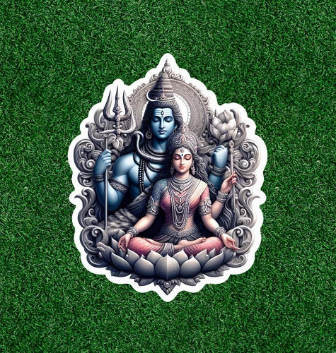 Hindu God and Goddess Shiva and Parvati vinyl decal sticker - many sizes