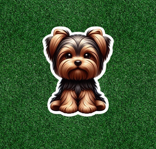 Cute Yorkshire Terrier yorkie dog vinyl sticker decal - many sizes available
