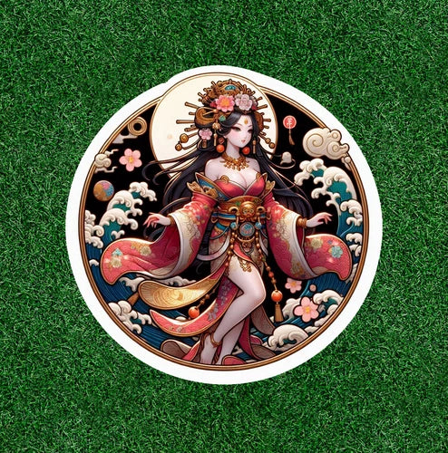 Japanese Sun Goddess Amaterasu 100% waterproof vinyl decal sticker - many sizes