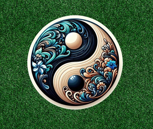 Beautiful Yin Yang design 100% waterproof vinyl sticker decal - many sizes