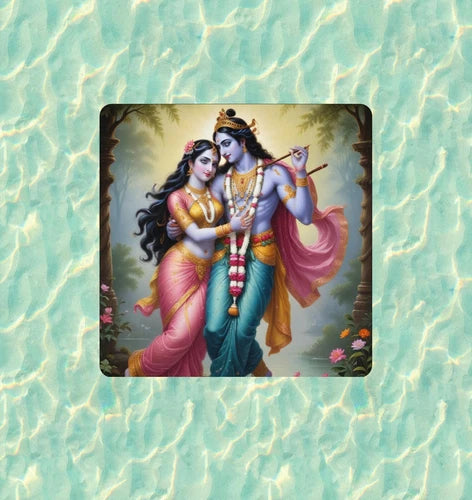 Hindu God and Goddess Radha and Krishna waterproof vinyl sticker - many sizes