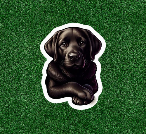 Black Labrador Retriever dog 100% waterproof vinyl sticker decal - many sizes