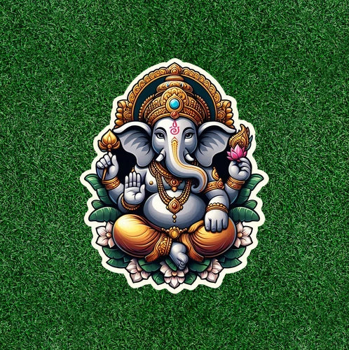 Hindu God Lord Ganesh / Ganesha 100% waterproof vinyl sticker decal - many sizes