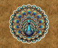 Beautiful peacock in a mandala design 100% waterproof vinyl sticker - many sizes