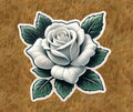 Beautiful white rose 100% waterproof vinyl sticker decal - many sizes available