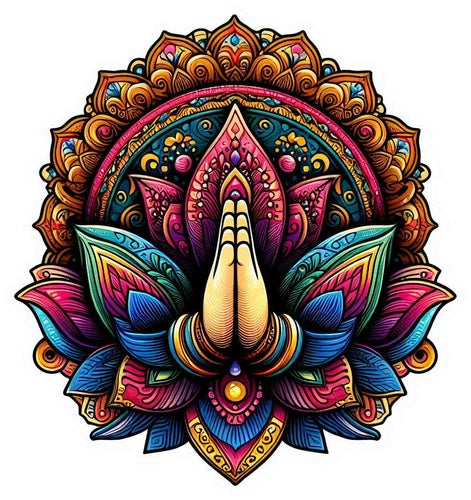 Namaste mandala Indian prayer design waterproof vinyl sticker decal - many sizes