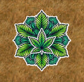 Marijuana pot leaf mandala design waterproof vinyl sticker decal - several sizes