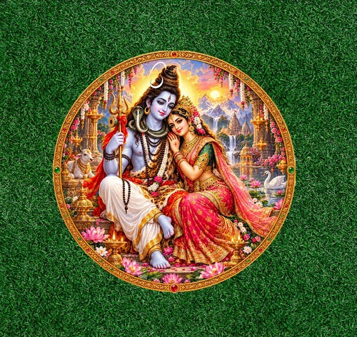 Hindu God and Goddess Shiva and Parvati waterproof vinyl sticker - many sizes