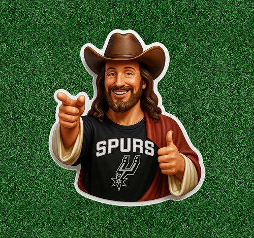 Jesus is a Spurs fan 100% waterproof vinyl sticker decal - several sizes