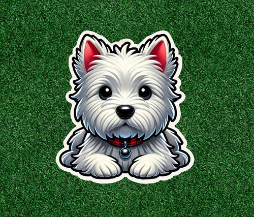 Cute Westie West Highland White Terrier dog waterproof vinyl sticker- many sizes