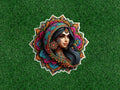 Beautiful Indian Bride colorful mandala waterproof vinyl sticker - many sizes