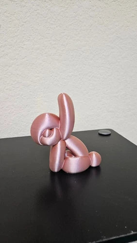 Balloon Bunny statue - shimmering rose gold color - 5 inches height