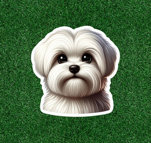 Cute Maltese dog waterproof vinyl sticker decal - many sizes available