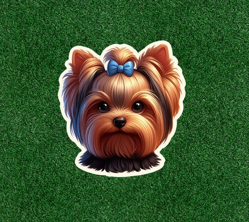 Cute Yorkshire Terrier yorkie dog waterproof vinyl sticker decal - many sizes