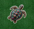 Sea Turtle with a colorful design 100% waterproof vinyl sticker - many sizes