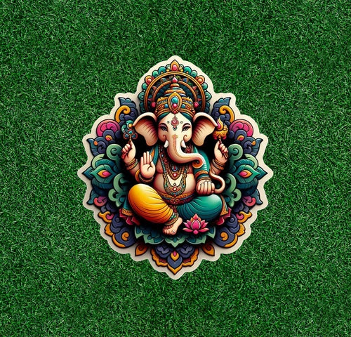 Hindu God Lord Ganesh / Ganesha 100% waterproof vinyl sticker decal - many sizes