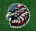 Eagle with USA flag feathers 100% waterproof vinyl sticker decal - many sizes