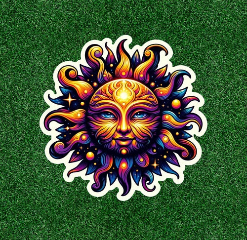 Beautiful Celstial Sun 100% waterproof vinyl sticker decal - many sizes
