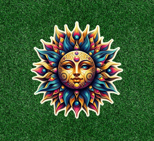 Beautiful Celstial Sun 100% waterproof vinyl sticker decal - many sizes
